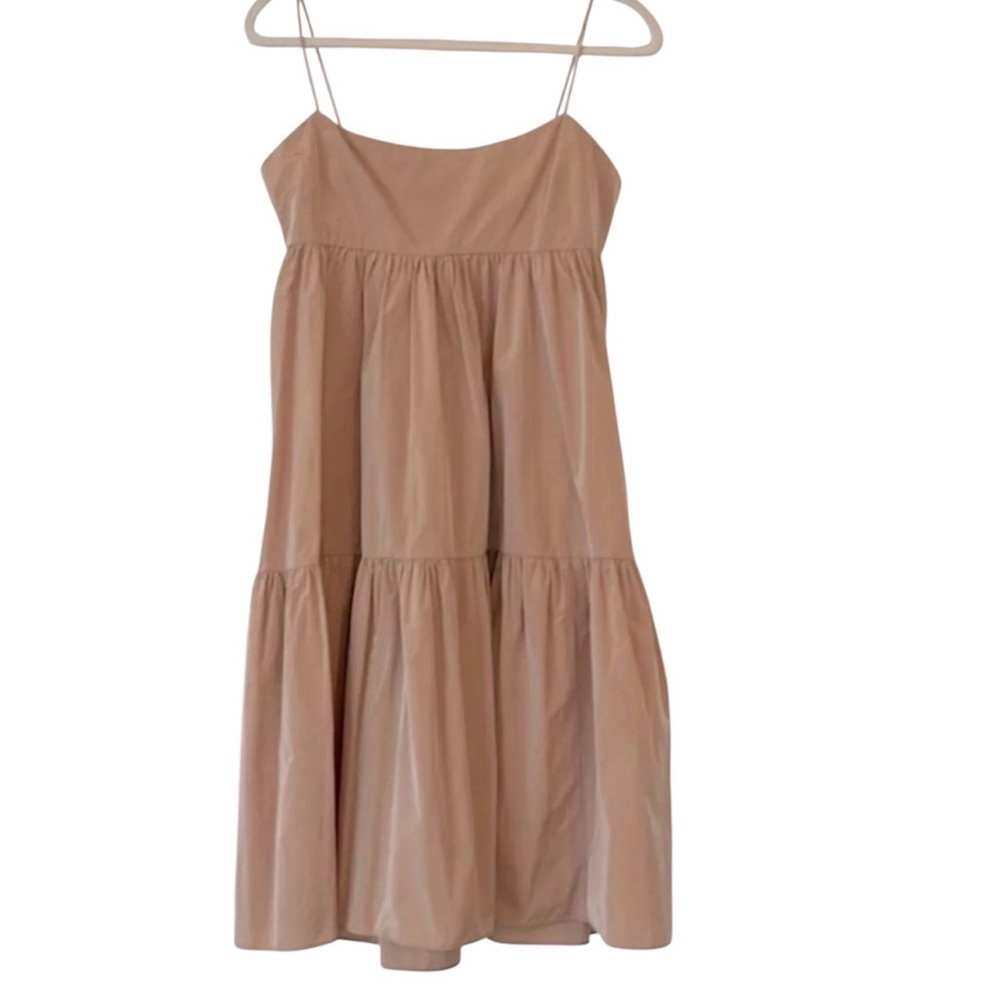 Wilfred By Aritzia Babydoll Dress Tiered Size‎ Medium Light Peach Pink